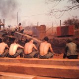 "Building the new ABtry 6/27th Arty FDC/Admin Underground Personnel Bunker in Old Admin Area - Quan Loi - April 1968"